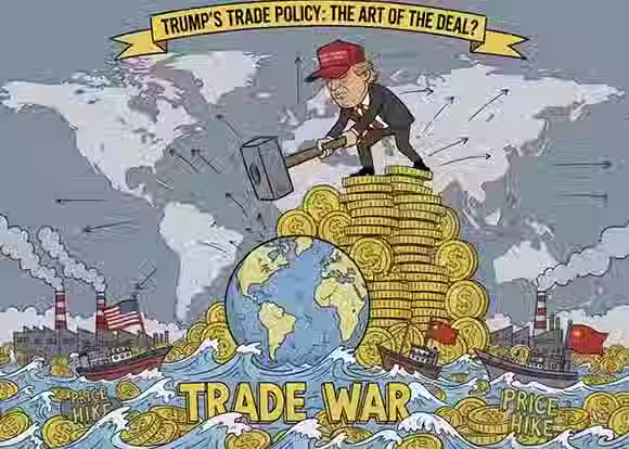 US Capitol and Trade Flags